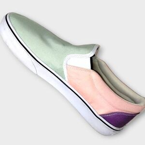 Yes We Vibe Mens Sneakers Sz 12 Slip On Canvas Shoes Multi Color Canvas‎